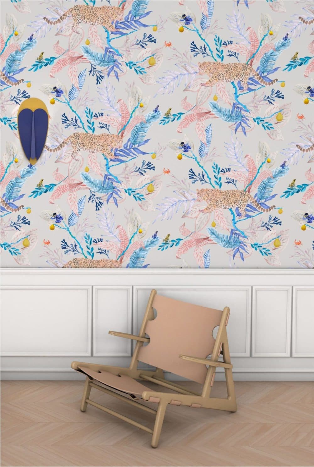 Tapete Orilla, Jaguar Coral&Blue