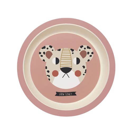 Bambus Teller Pink Leopard