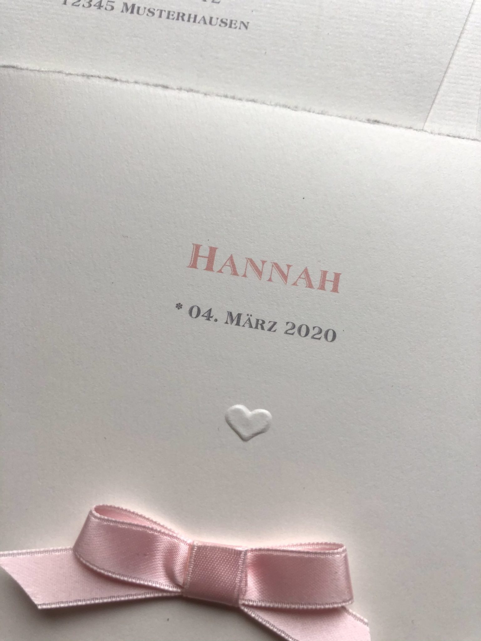 Geburtsanzeigen „Hannah / Bo“, 10er Set