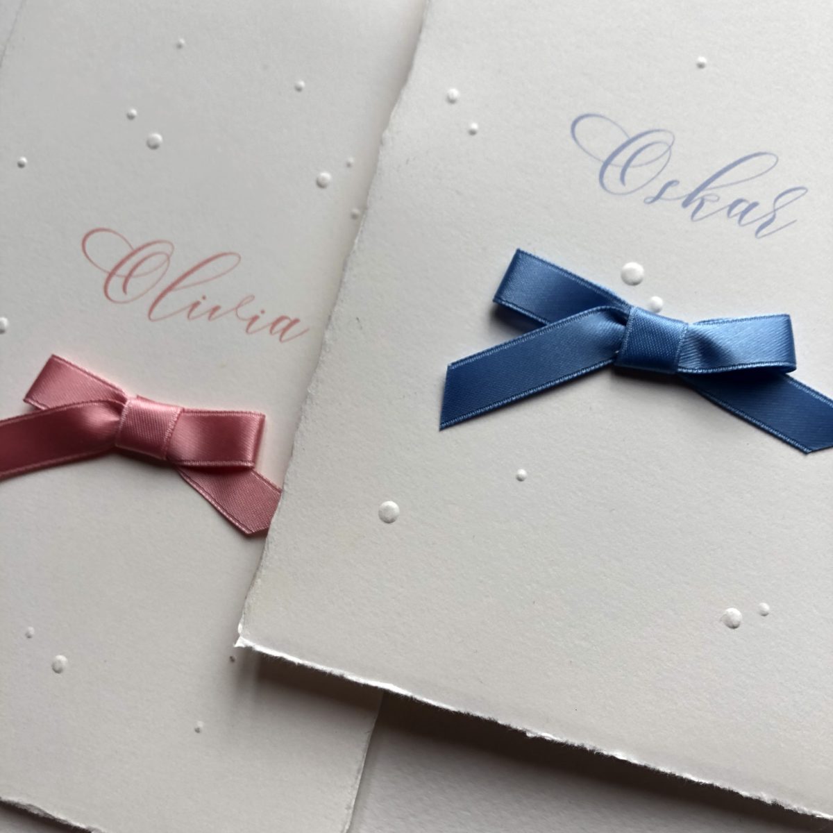 Geburtsanzeige „Oskar/Olivia“, 10er Set