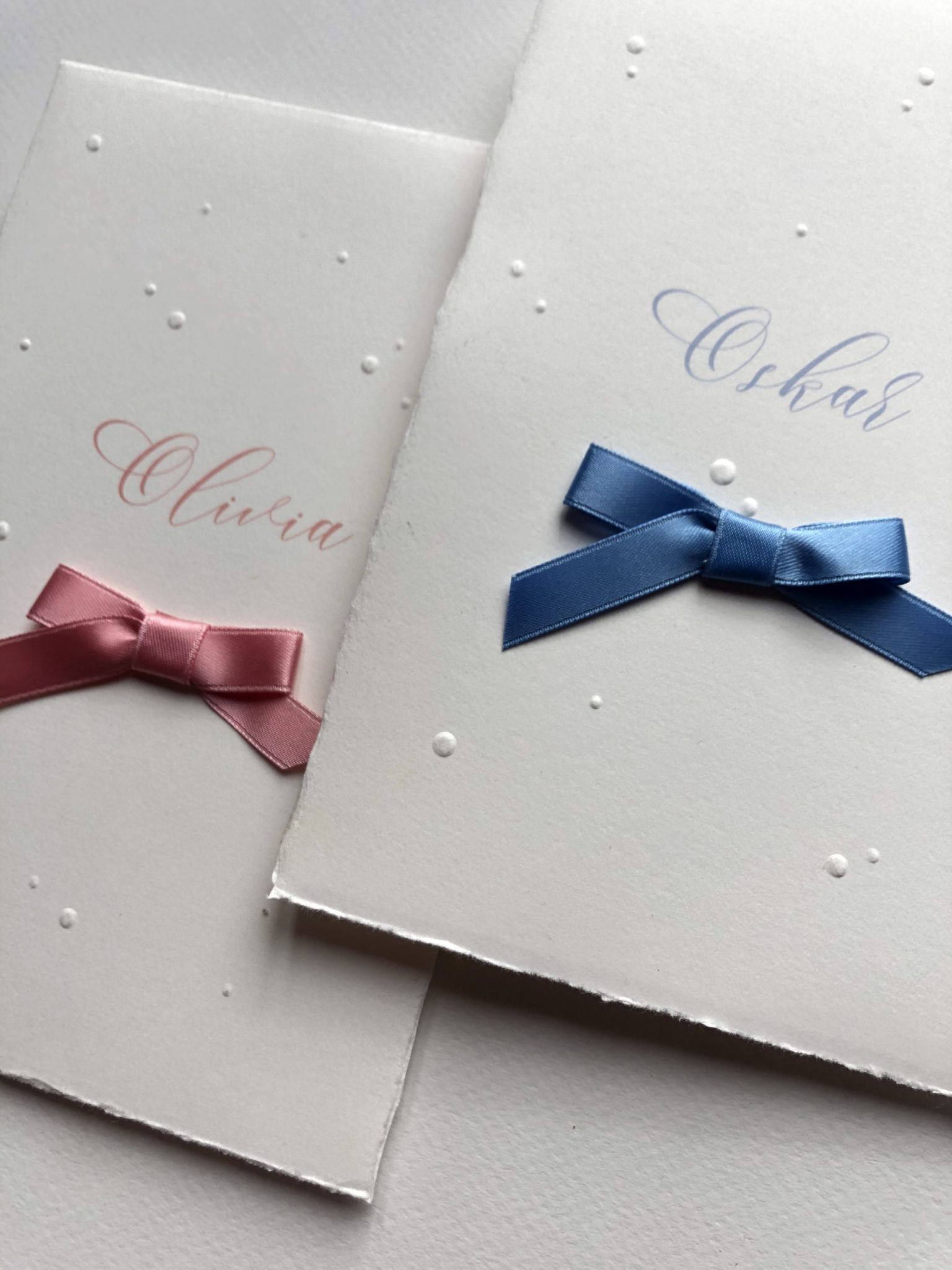 Geburtsanzeige „Oskar/Olivia“, 10er Set