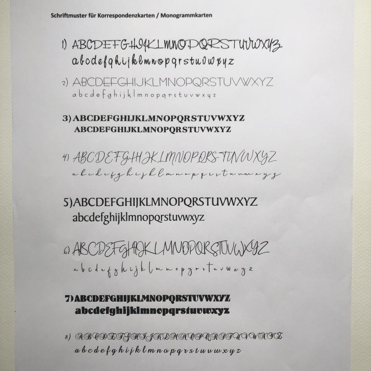 Monogramm-/ Korrespondenzkarten 10er Set