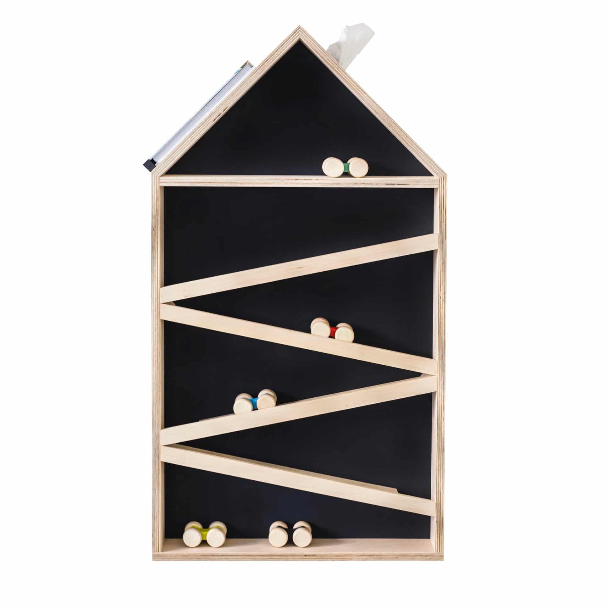 Parcours Kinderregal mit Spielfunktion, Natur & Schwarz