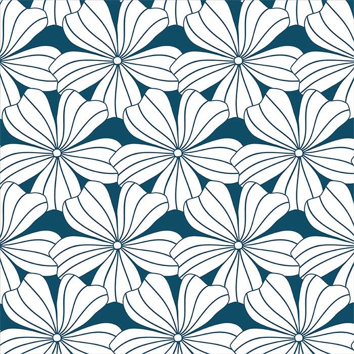 Spannbettlaken "Flowers" Moroccan Blue 140x200cm