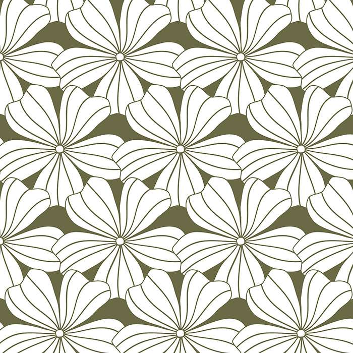 Spannbettlaken "Flowers" Olive Green 60x120cm