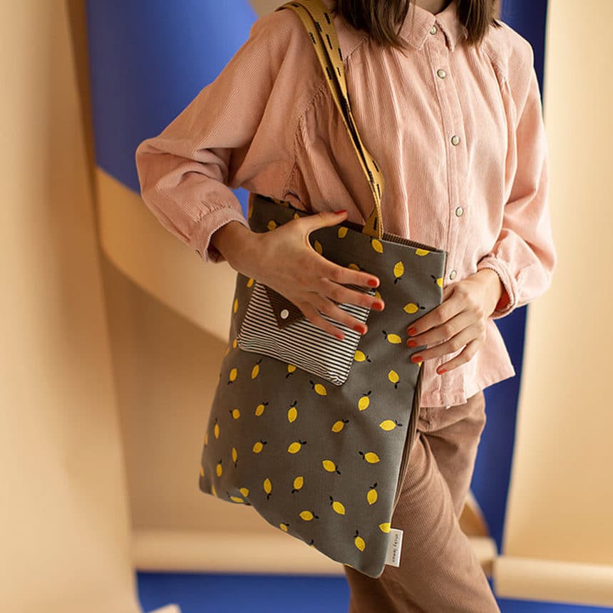 Tote Bag "Corduroy Special Edition", Taubenblau
