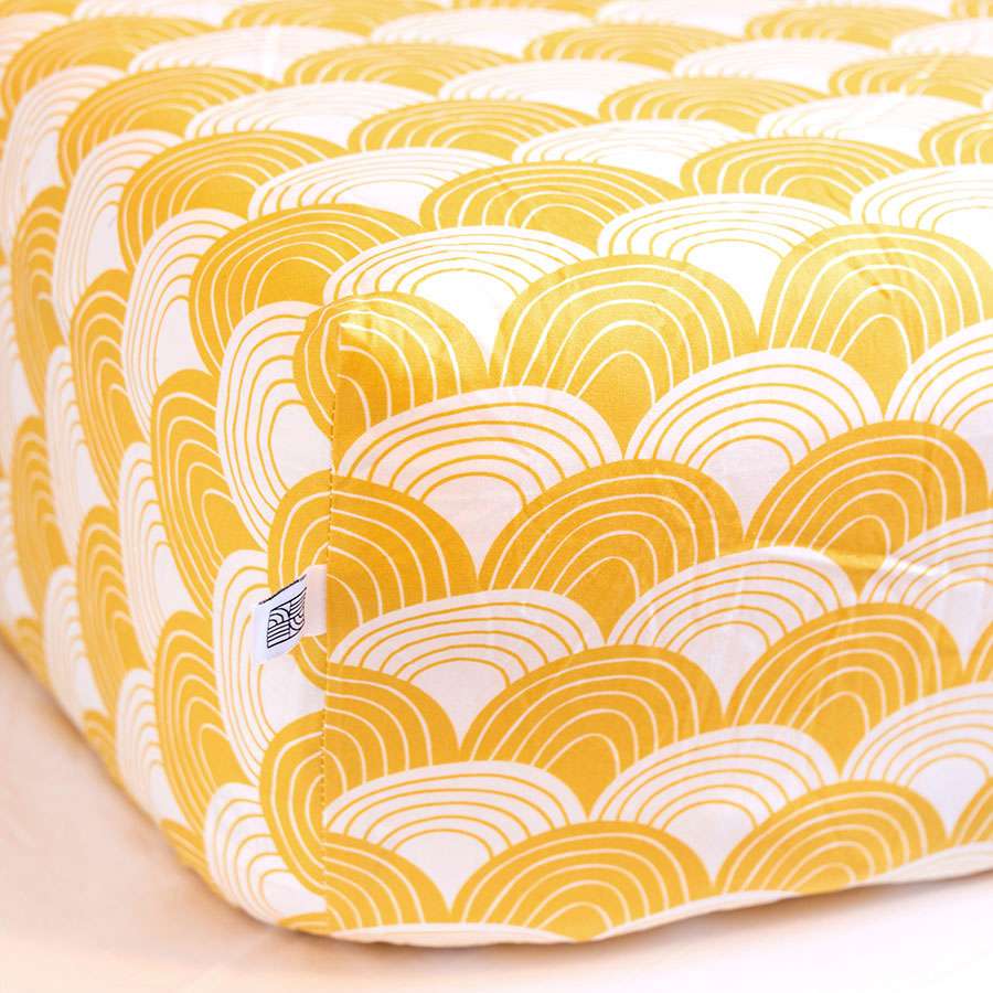 Spannbettlaken "Regenbogen" Mustard 60x120cm