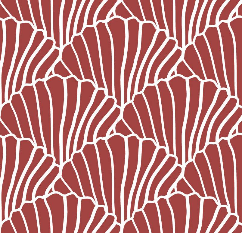 Spannbettlaken "Seashells" Burgundy 140x200cm