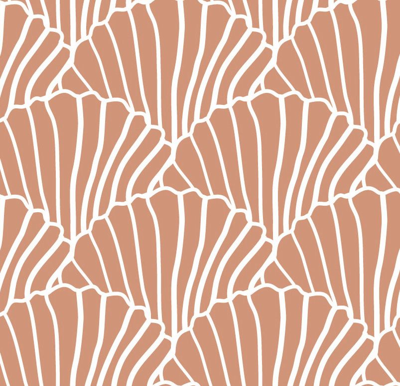 Spannbettlaken "Seashells" Terracotta Pink 140x200cm