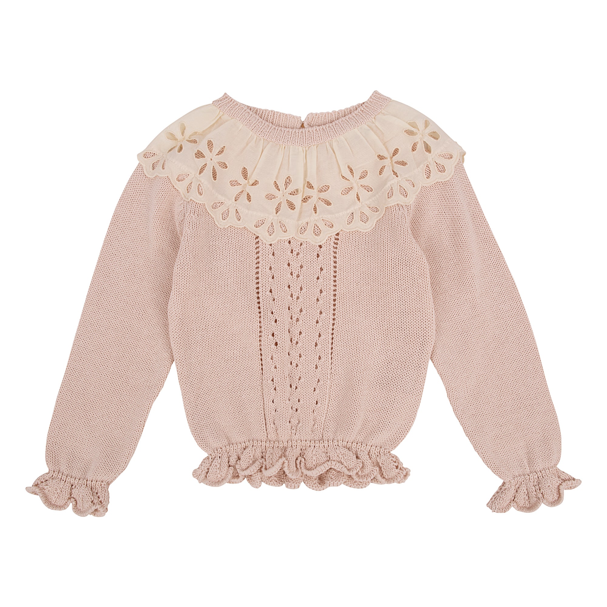Pullover “Garance” Broderie Anglaise Blush