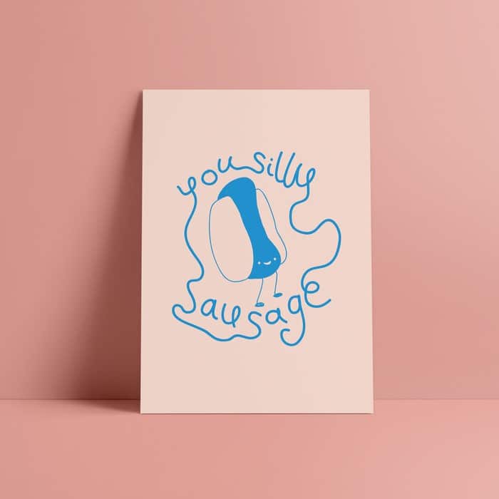 Poster "Silly Sausage" Blau