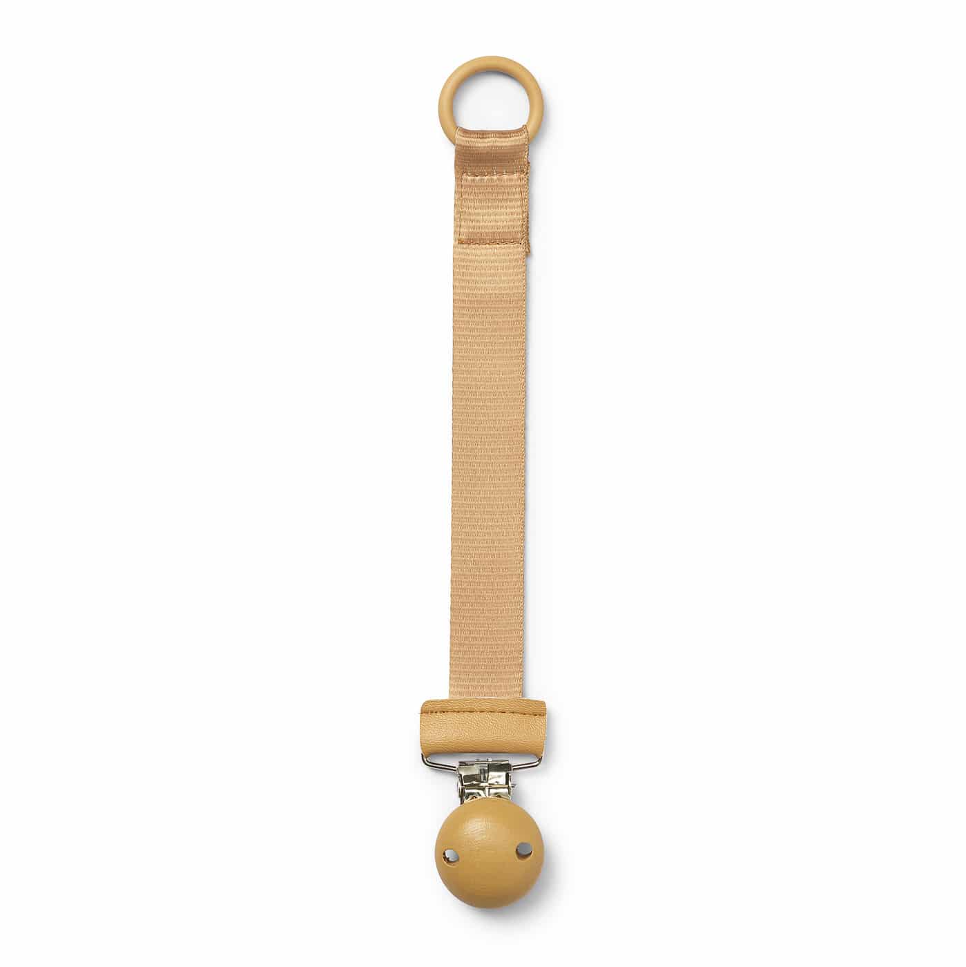 Schnullerband mit Holzdetail, Gold
