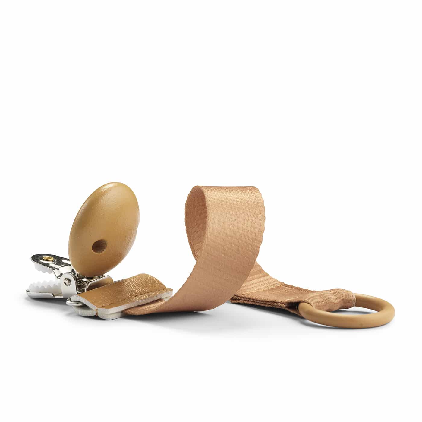 Schnullerband mit Holzdetail, Gold