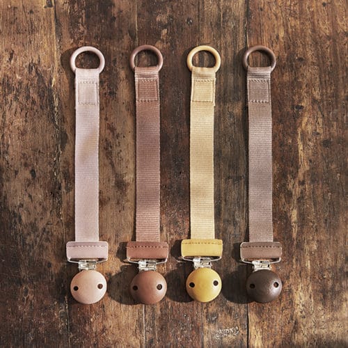 Schnullerband mit Holzdetail, Gold