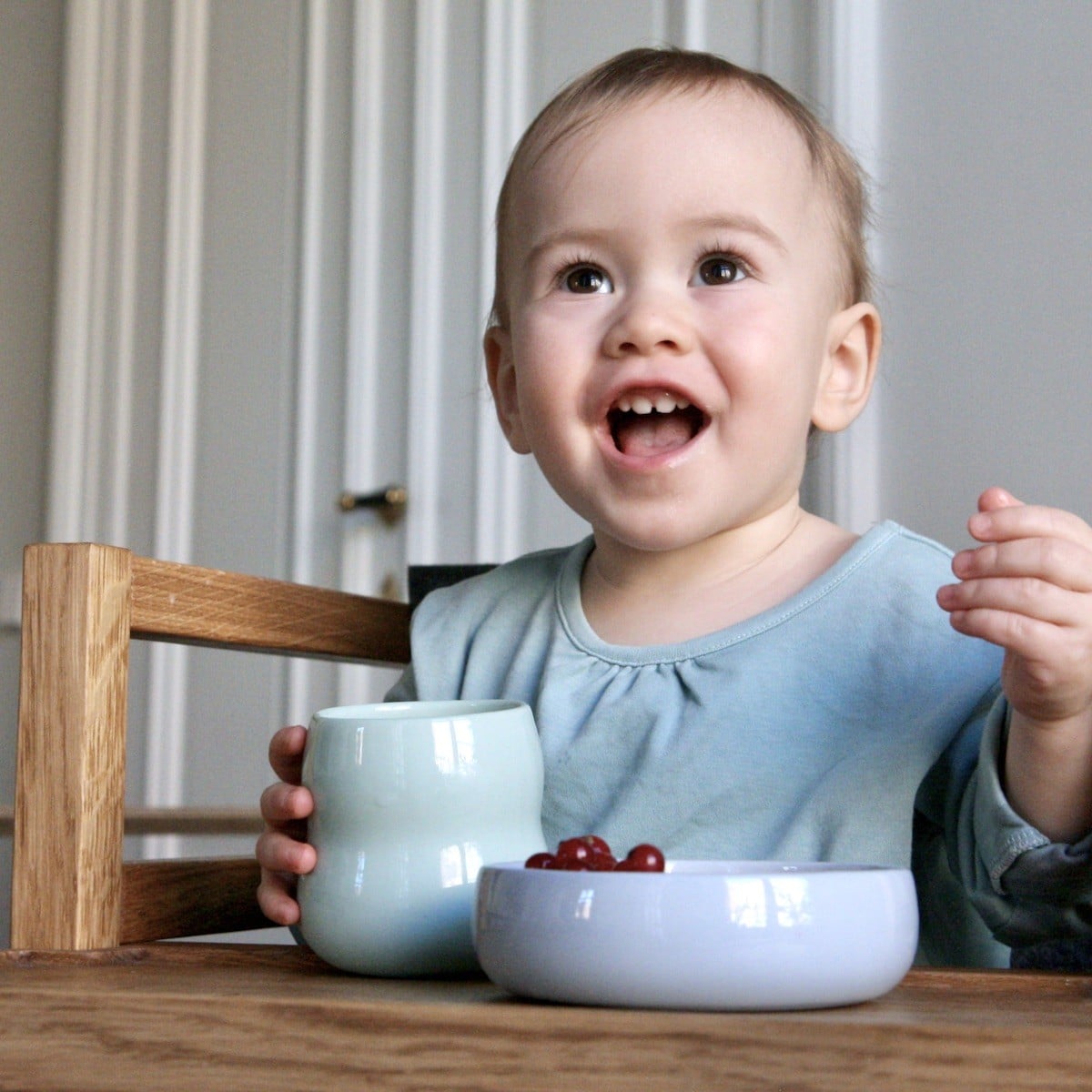 Kindergeschirr Set aus Porzellan, Rose & Limone