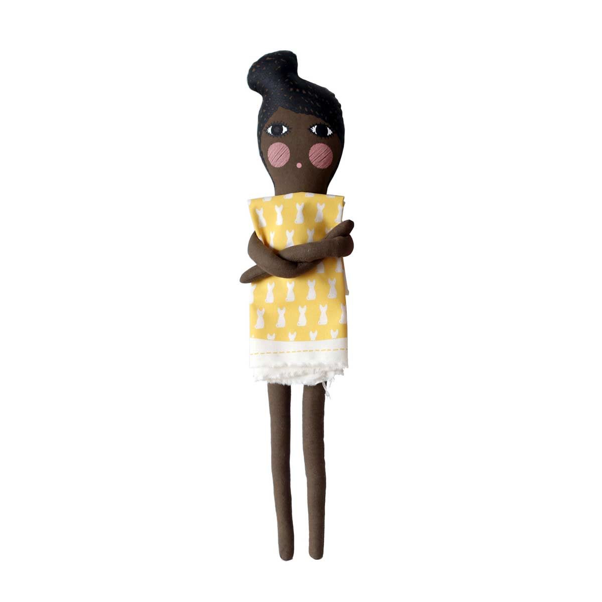 Puppe mit DIY-Kleid, Braun