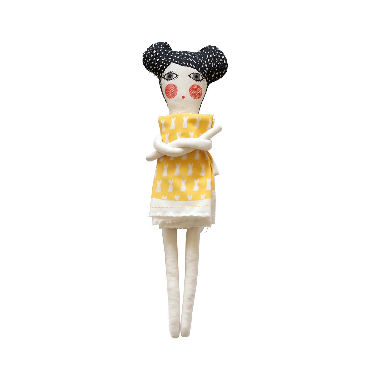 Puppe mit DIY-Kleid, Weiß