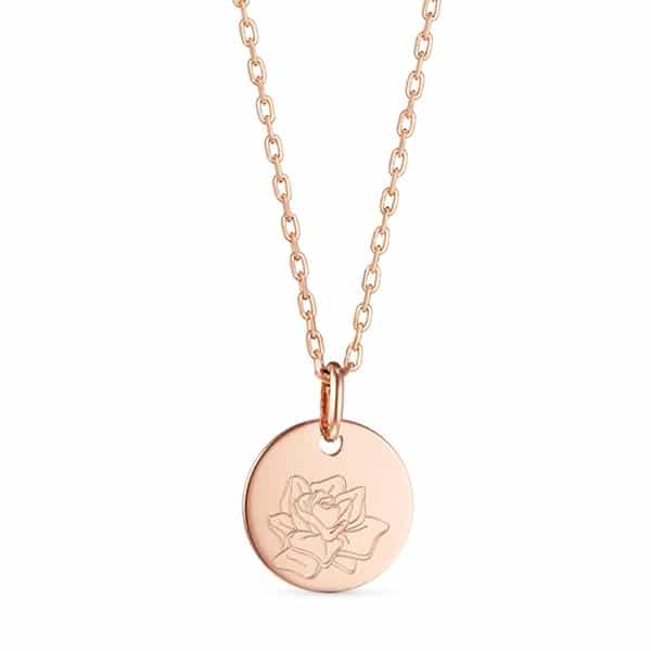 Kleine Geburtsblumen Halskette in 18kt Rosévergoldung