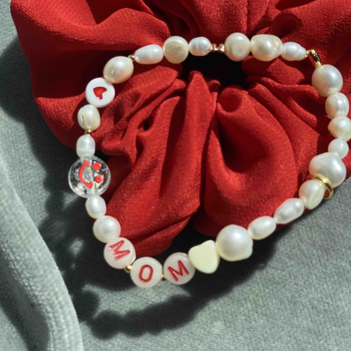 Perlenarmband MOM Rot