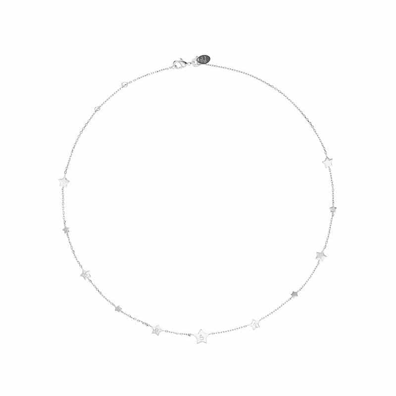 Personalisierte kurze Sternen Halskette in 925er Sterlingsilber