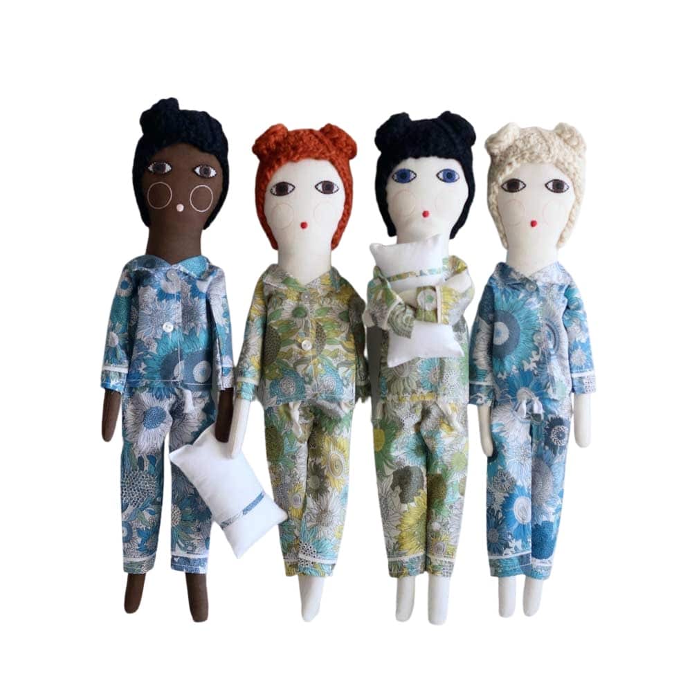 Puppen Pyjama Set, Grün