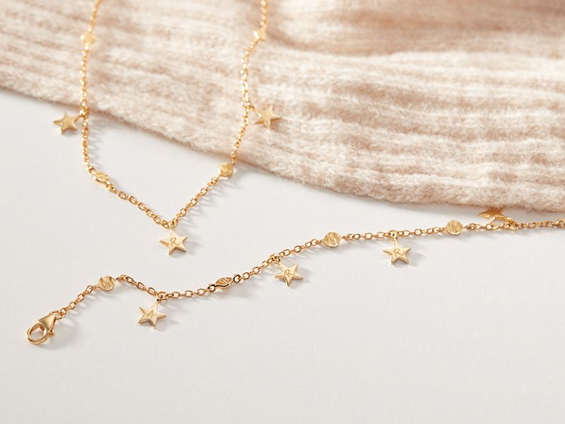 Marica x Merci Maman Sternen Armband in 18kt Vergoldung