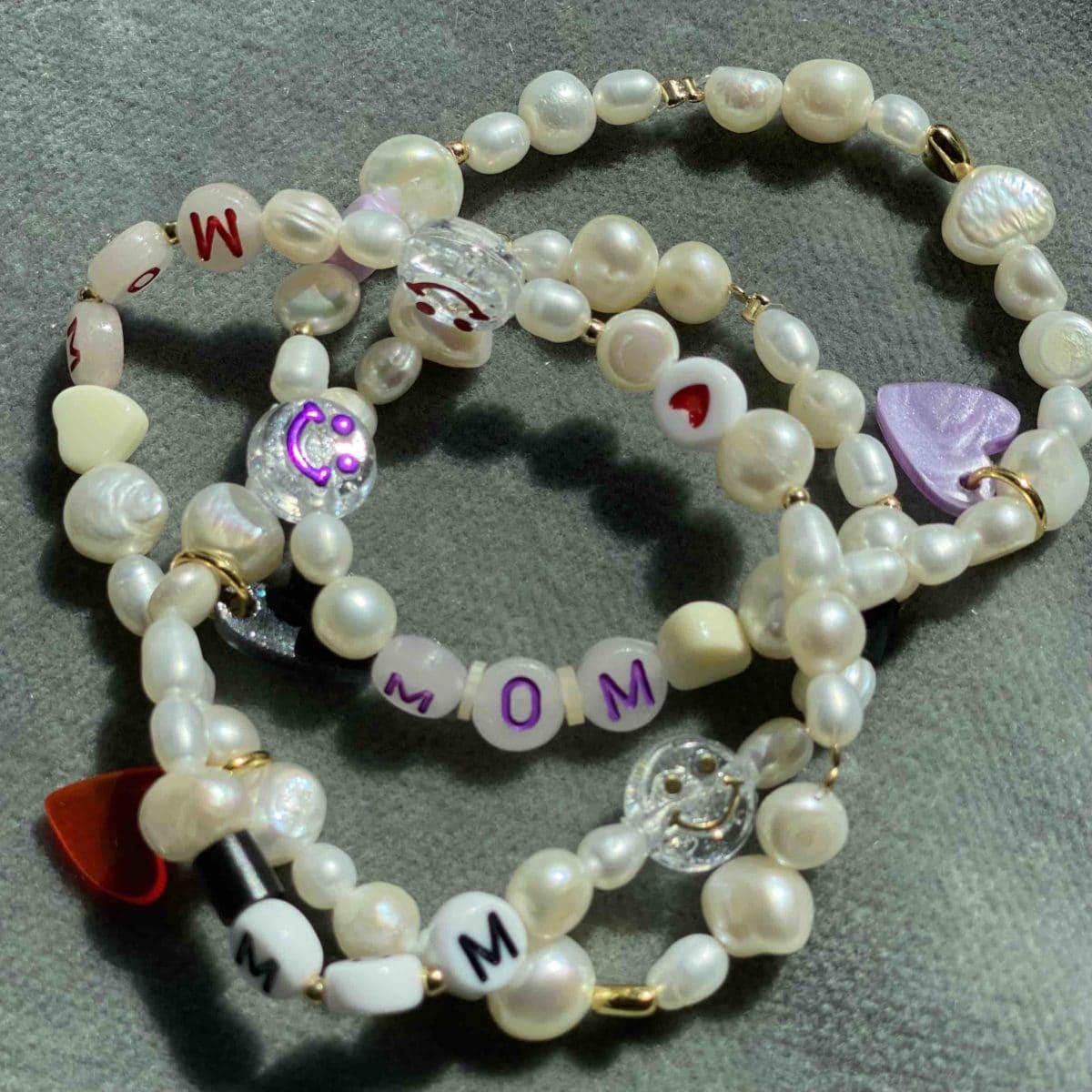 Perlenarmband MOM Schwarz