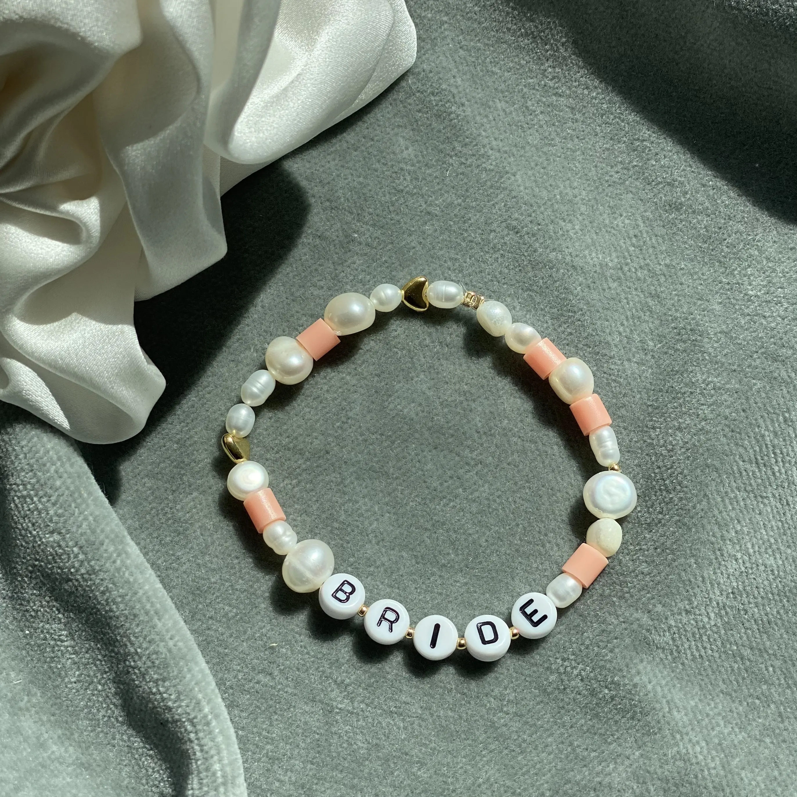 Perlenarmband Bride Rosé