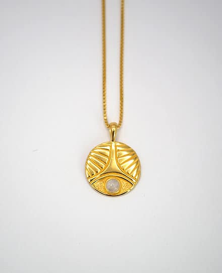 Halskette AVA 925 Vergoldet mit Mondstein