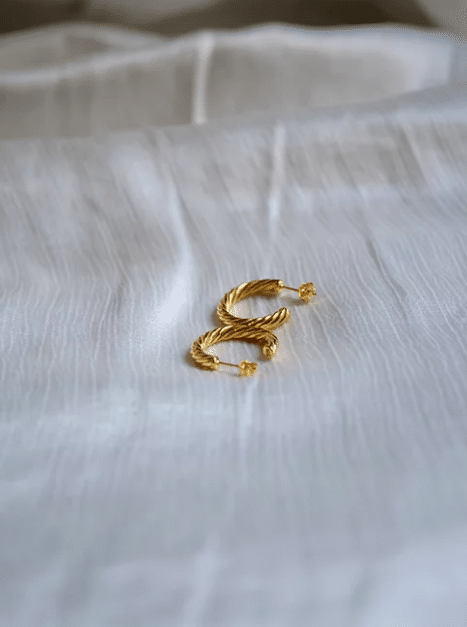 Ohrringe "Curly Hoops" Vergoldet