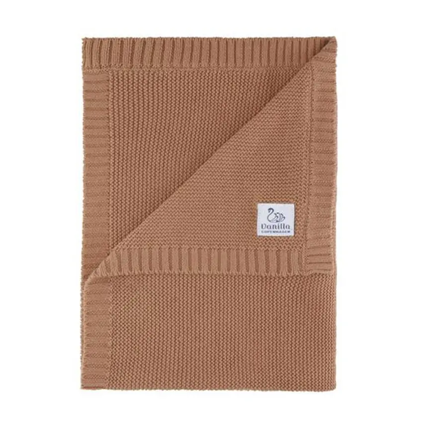 Strickdecke, Caramel, GOTS zertifiziert