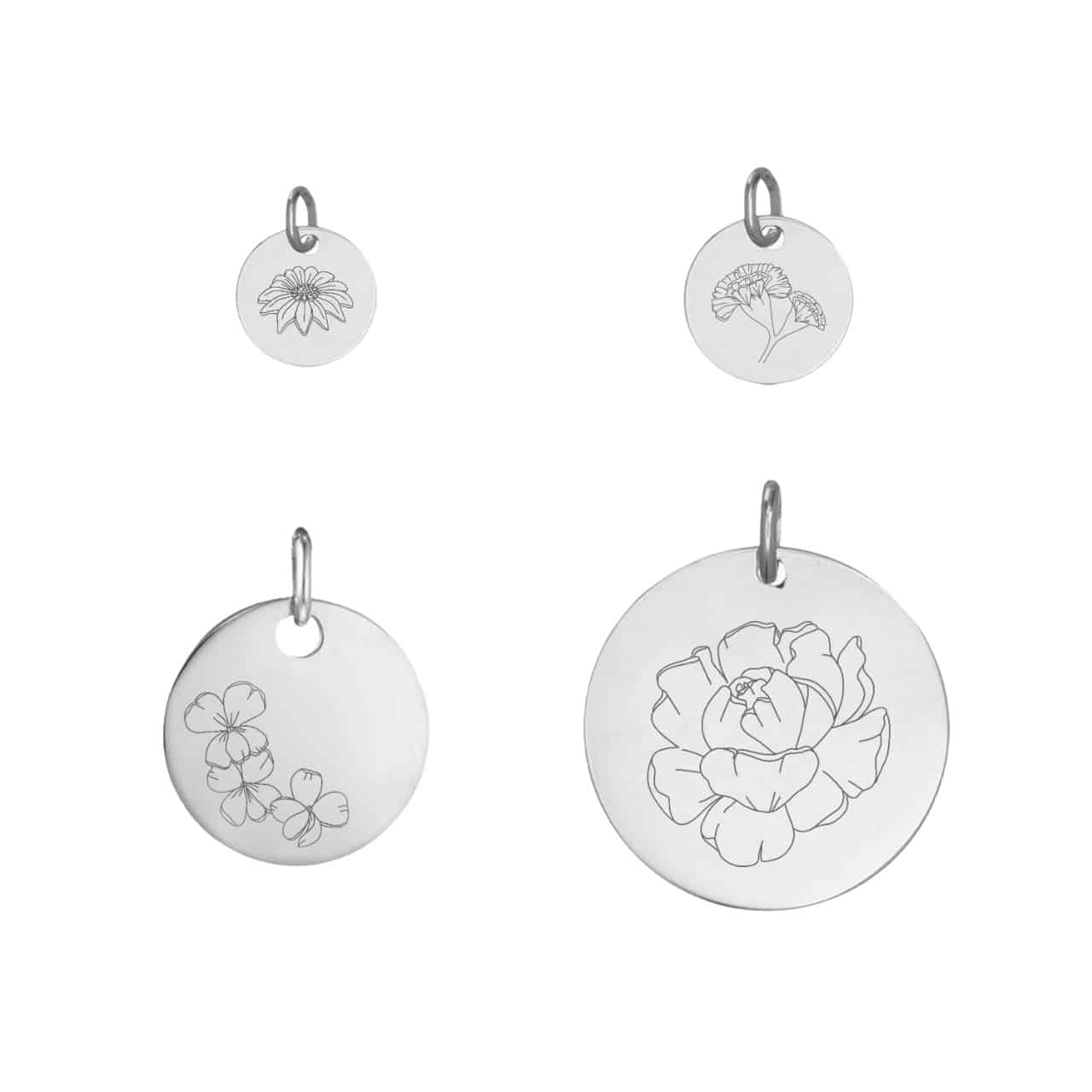 Geburtsblumen Anhänger in 925er Sterlingsilber