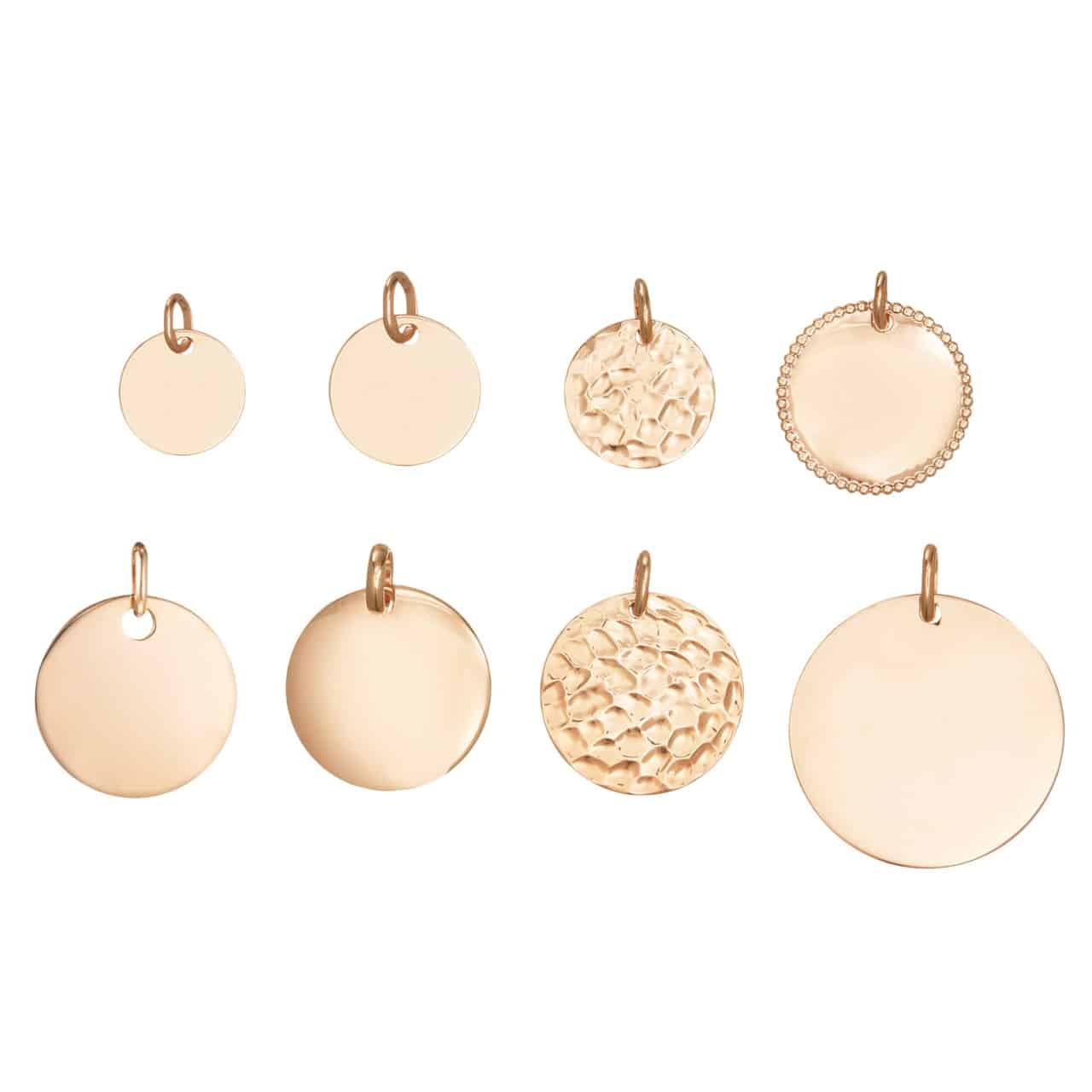 Personalisierte Plättchen Anhänger in 18kt Vergoldung