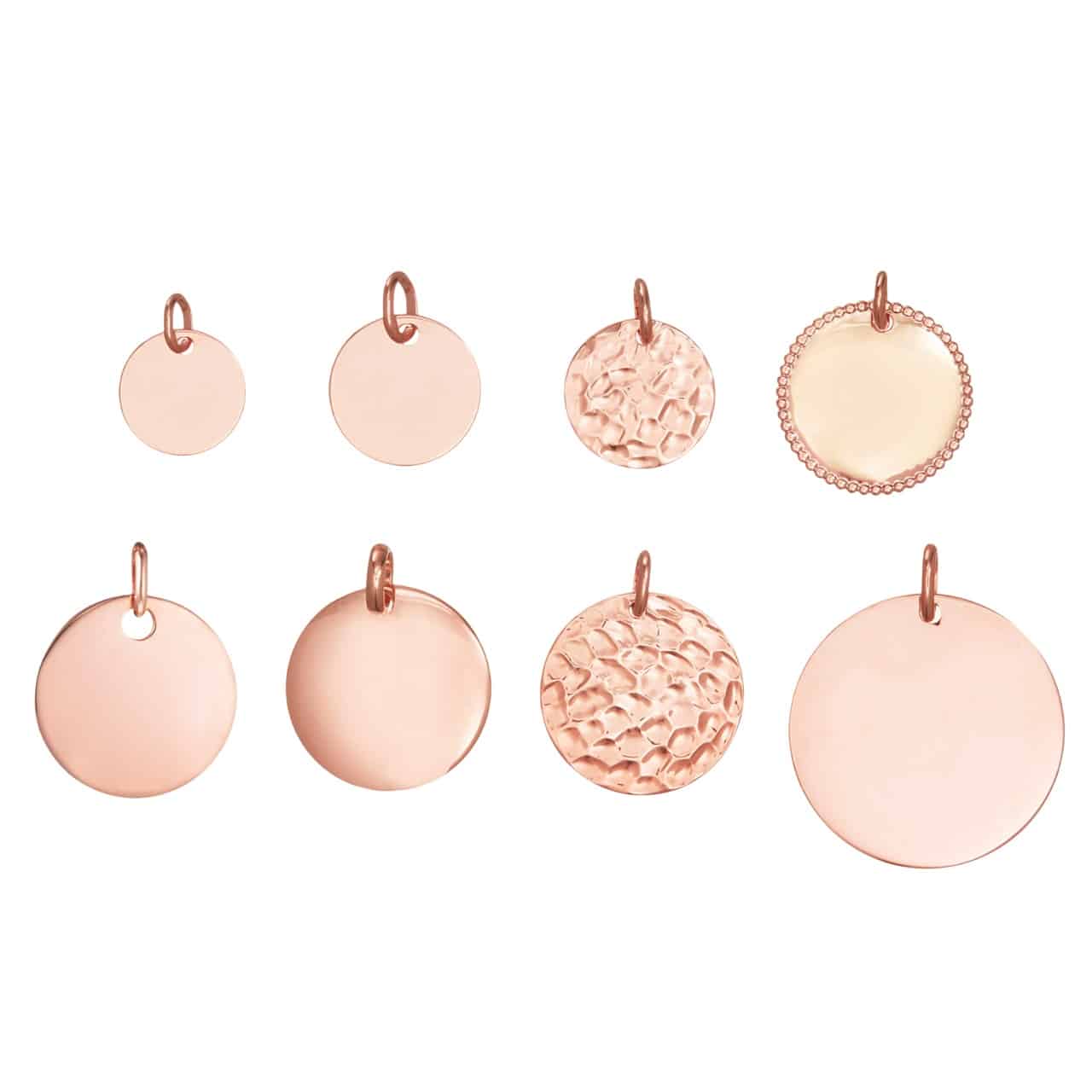 Personalisiertes Plättchen Charm in 18kt Rosévergoldung