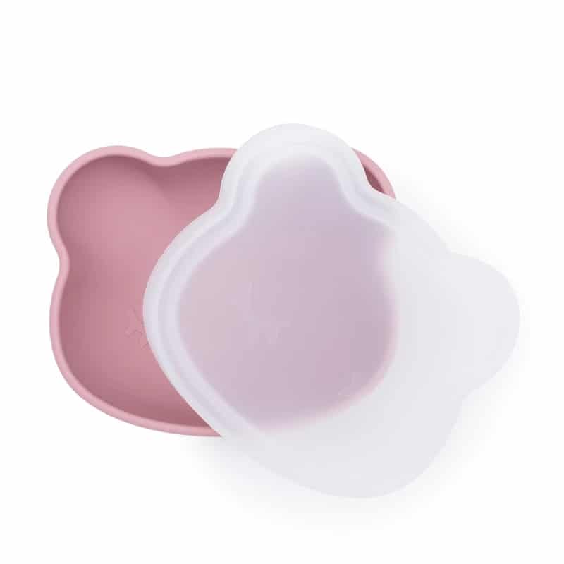 Schüssel Stickie Bowl mit Deckel Bär, Dusty Rose