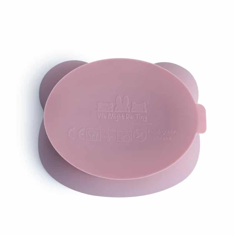 Schüssel Stickie Bowl mit Deckel Bär, Dusty Rose
