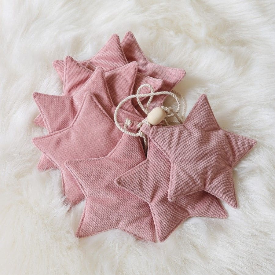 Girlande mit Sternen *Soft Pink Dust*, Samt