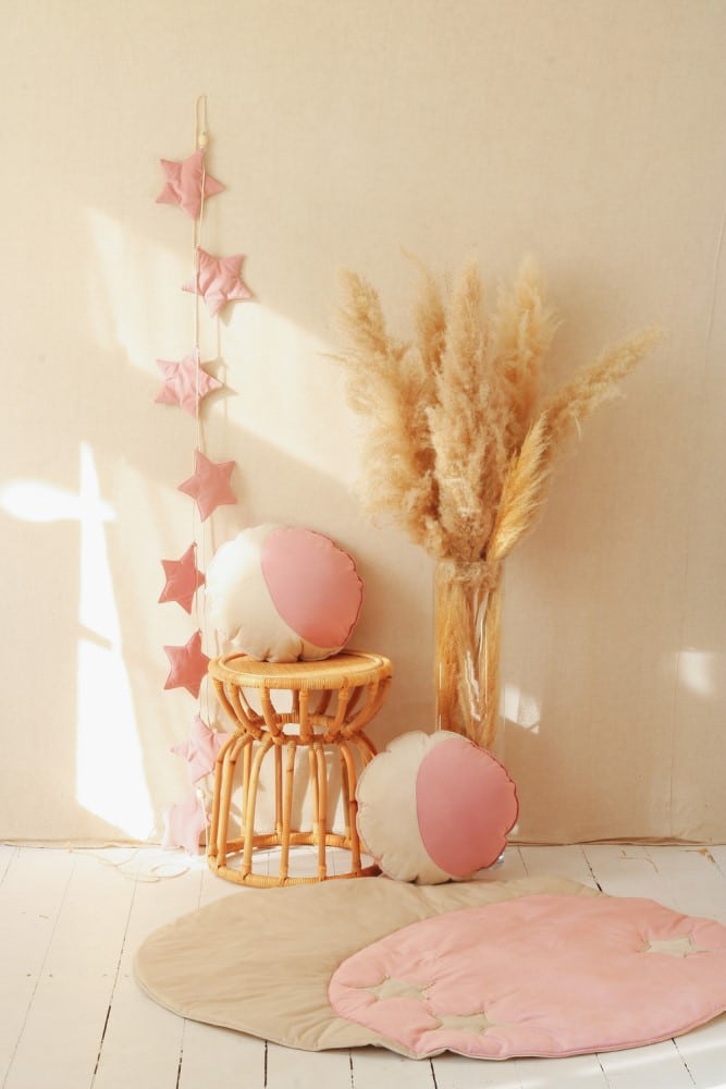Girlande mit Sternen *Soft Pink Dust*, Samt