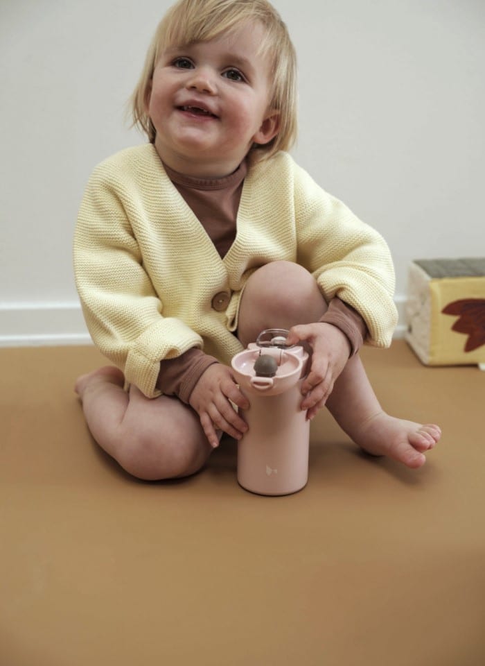 Trinkflasche mit Thermofunktion *Time for School* Bunny, Old Rose