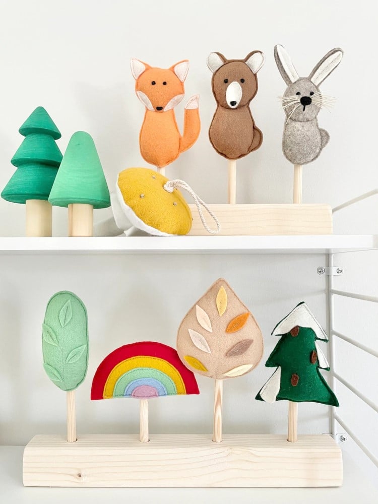 Waldfreunde Puppen Set für Theater