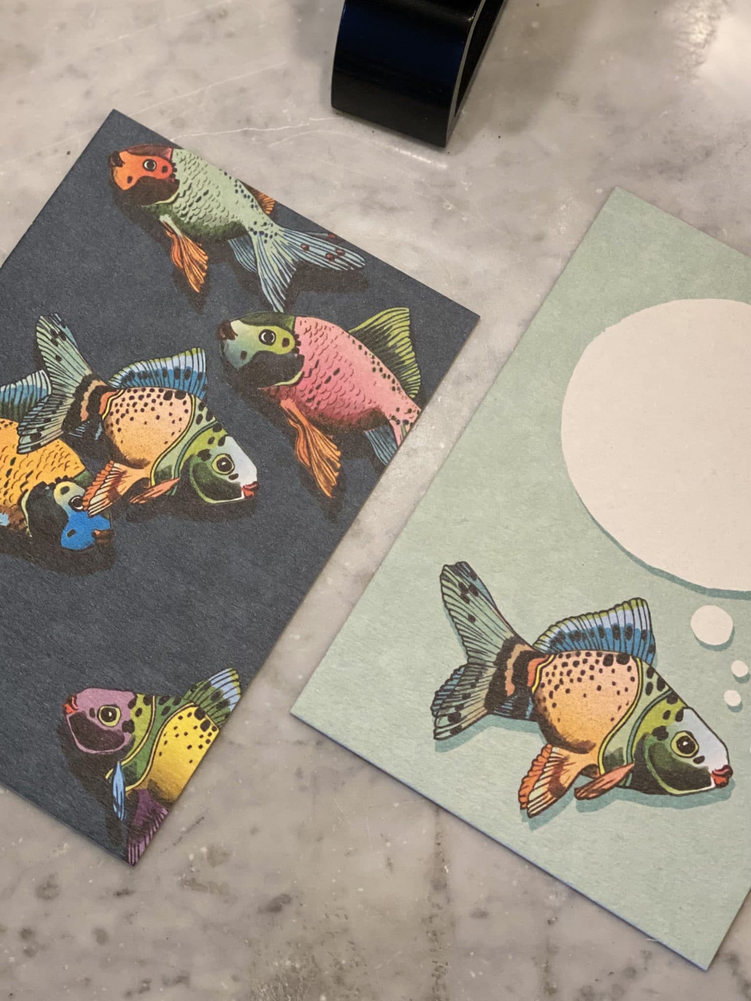 Grußkarte mit Fischen "TUMTO" von illi