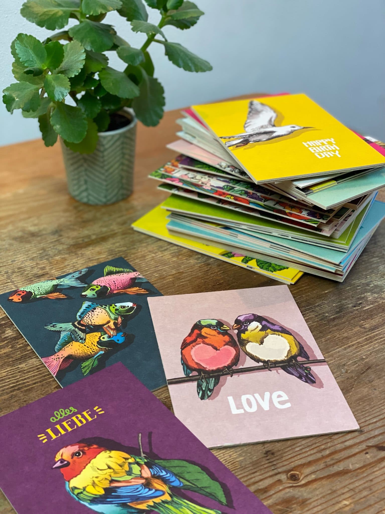 Karte mit verliebten Papageien LOVE "NONI & LOU" von illi