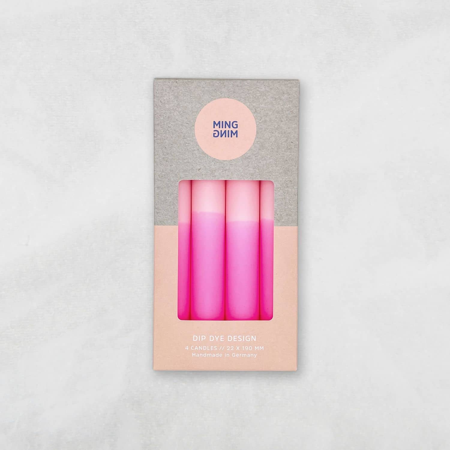 Dip Dye Kerze 4er-Set, Bubblegum x Neon Pink