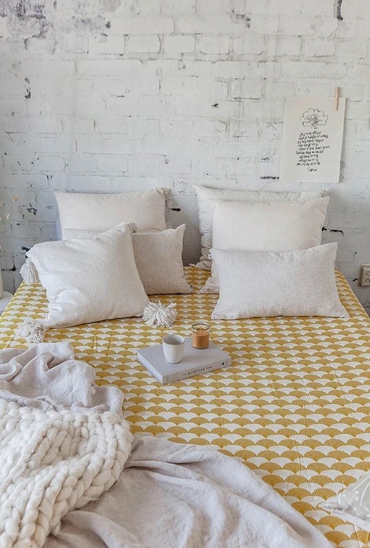 Spannbettlaken "Regenbogen" Mustard 160x200cm