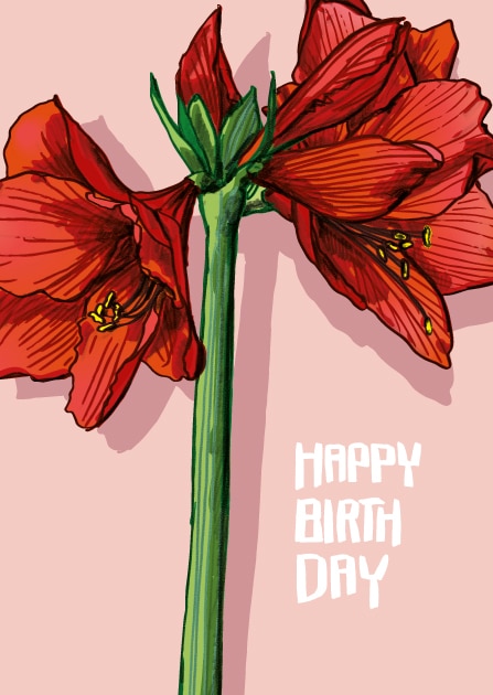 Geburtstagskarte "AMATA Blumen Happy Birthday" von illi
