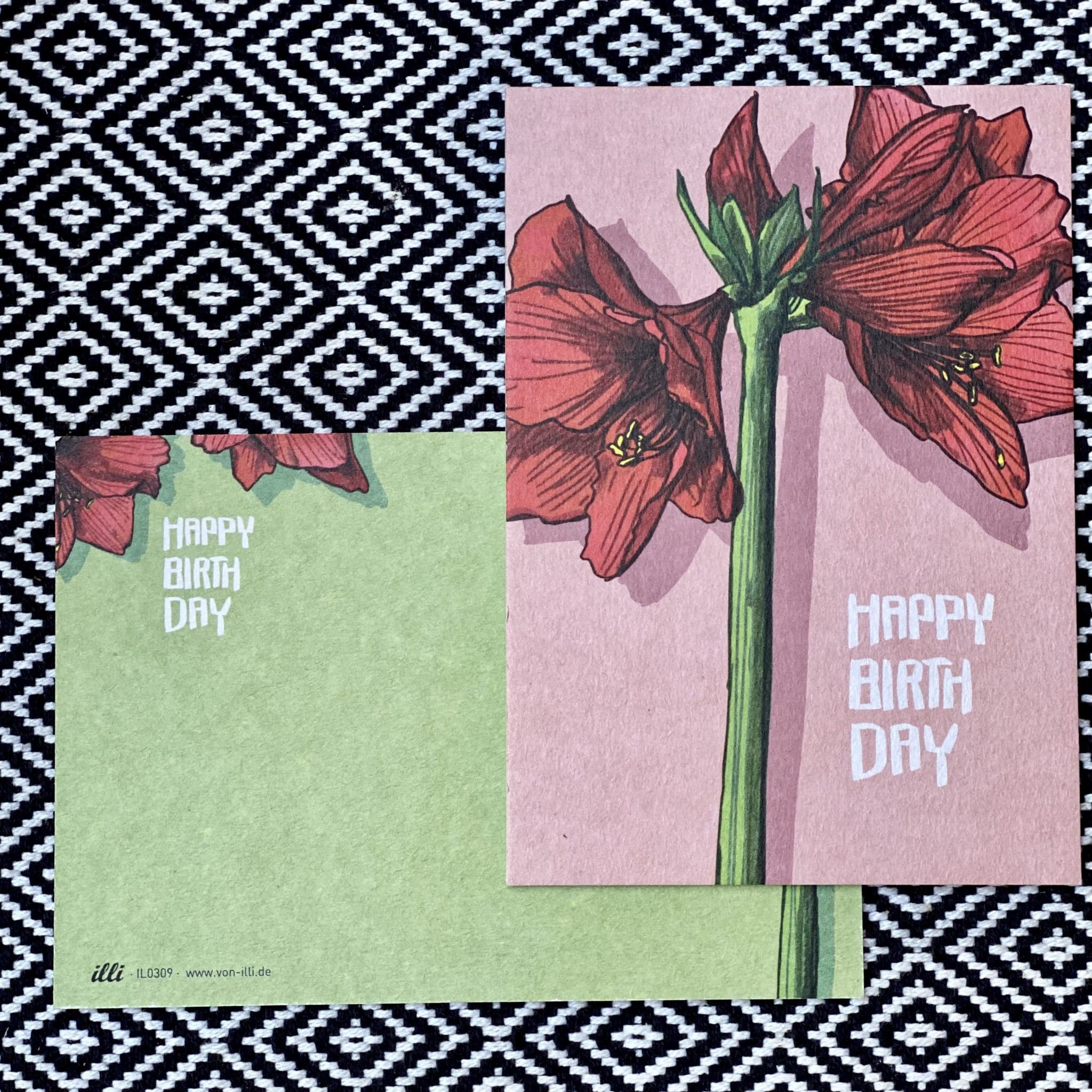 Geburtstagskarte "AMATA Blumen Happy Birthday" von illi