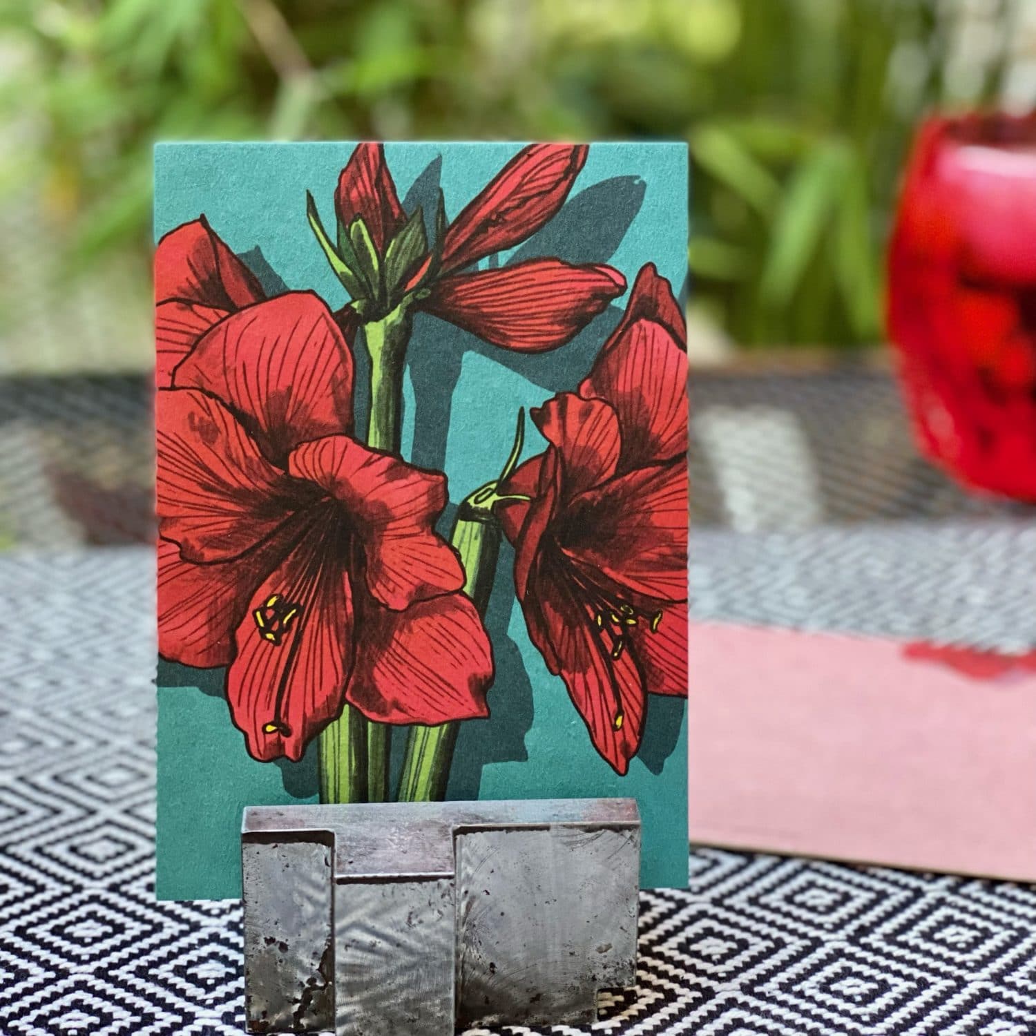 Postkarte rote Blumen "TIMATA" von illi