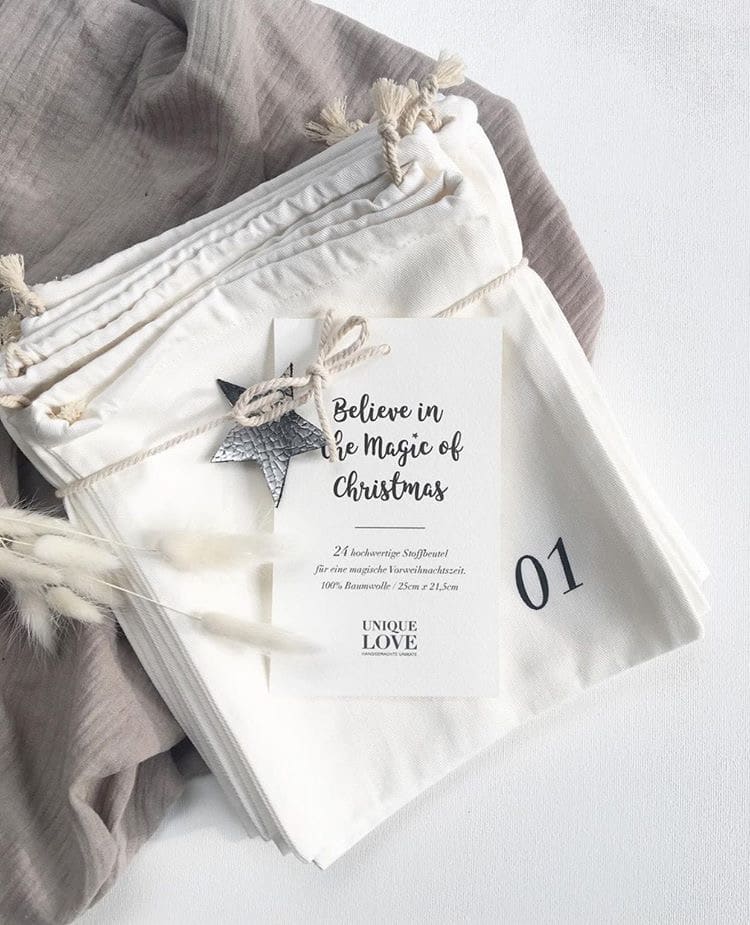 Adventskalender, Set 24 Magic Bags Creme