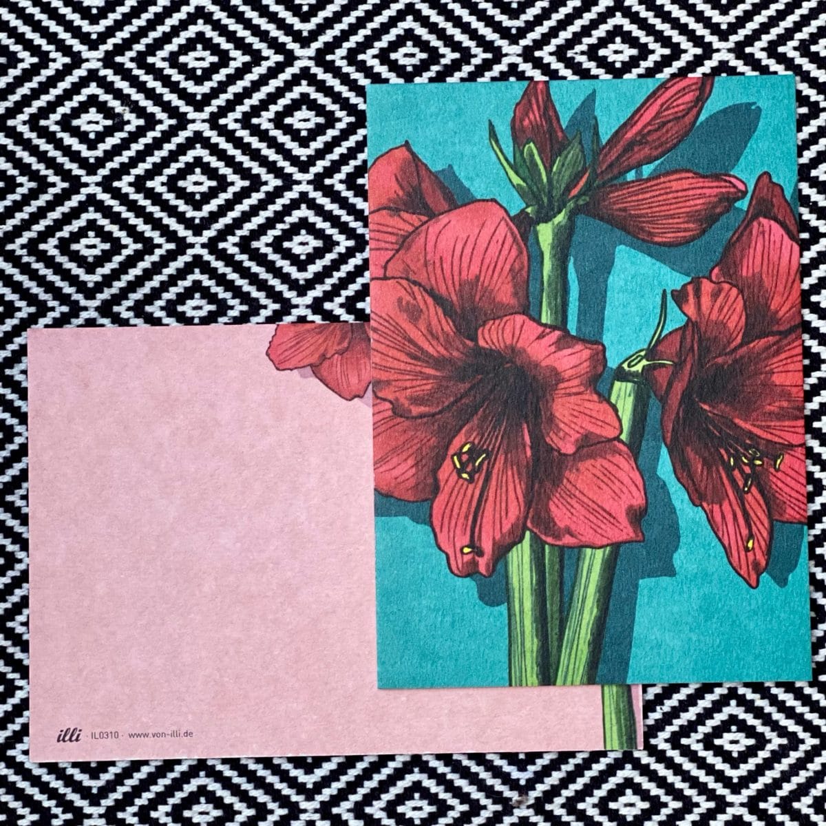 Postkarte rote Blumen "TIMATA" von illi