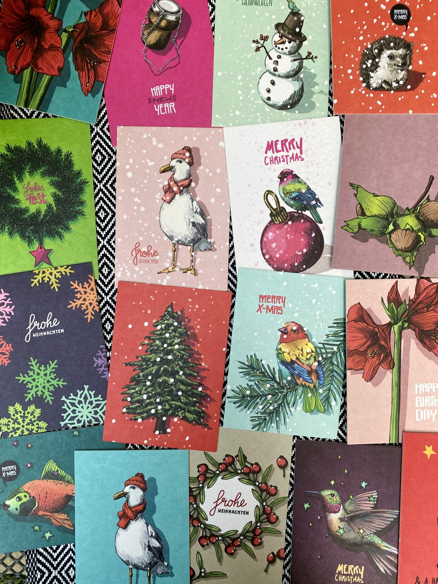 Postkarte rote Blumen "TIMATA" von illi